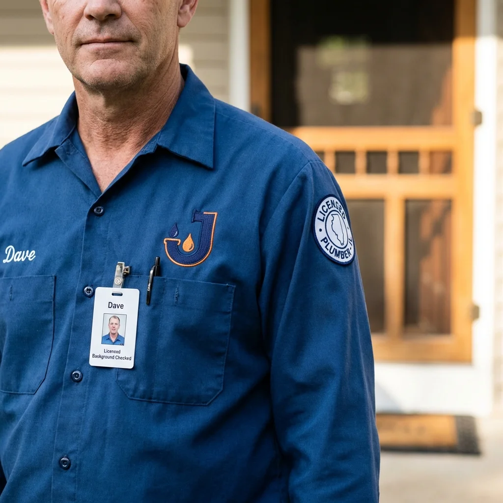 Licensed plumber showing ID badge in Paintsville, KY