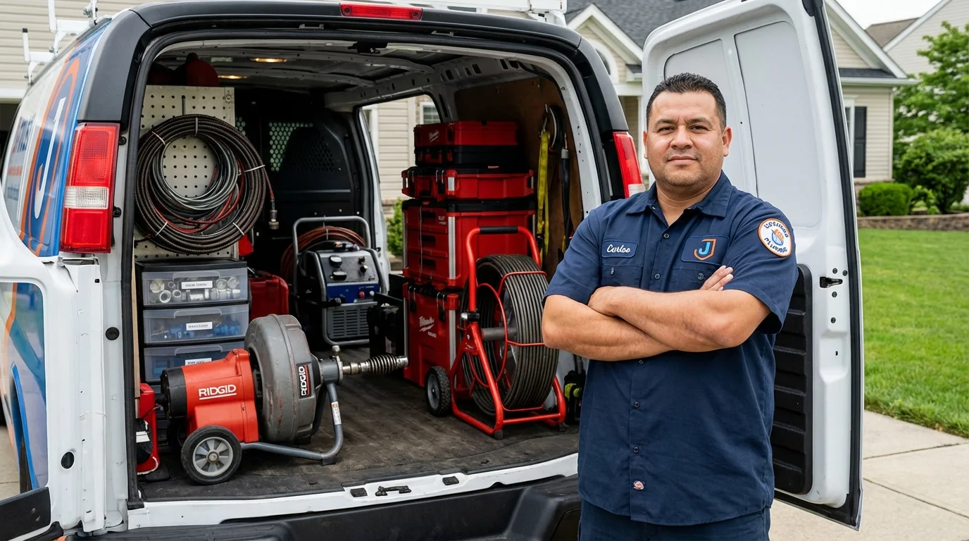 Professional drain cleaning equipment and Johns Plumbing LLC plumber in Paintsville
