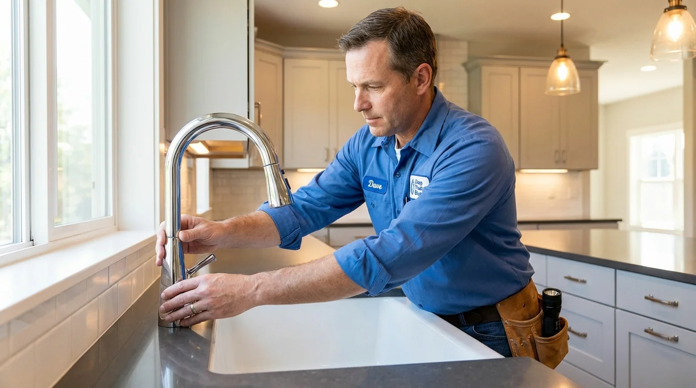 Kitchen faucet installation by Johns Plumbing LLC in Paintsville